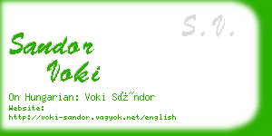 sandor voki business card
